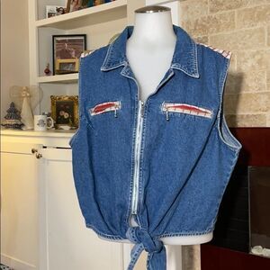 FOREVER CLASSIC REVOLT denim crop top
